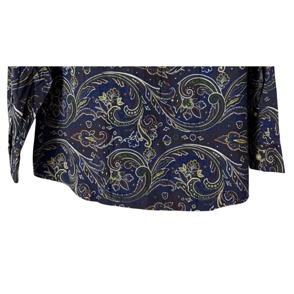 NWT Cremieux Mens Long Sleeve Button Down Paisley Cotton Shirt Size Large - Picture 14 of 16